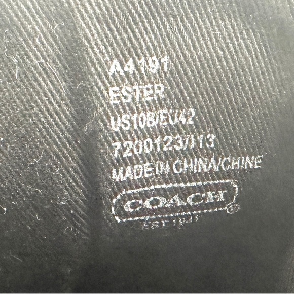 Coach Ester A4191 Women Size 10 Black Signature Embossed Suede Bootie Lace Up - Picture 8 of 8